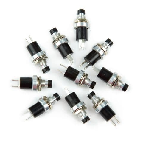 Push Switch Black To Break A Circuit Pack of 10