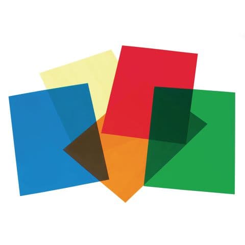 Coloured Acetate Sheet, A4 Pack of 5 Colours