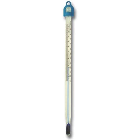 Thermometer, Blue Spirit, 155mm, White Backed
