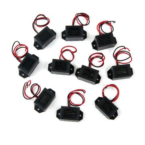 Miniature 3 Volt Buzzers & Leads - Pack of 10