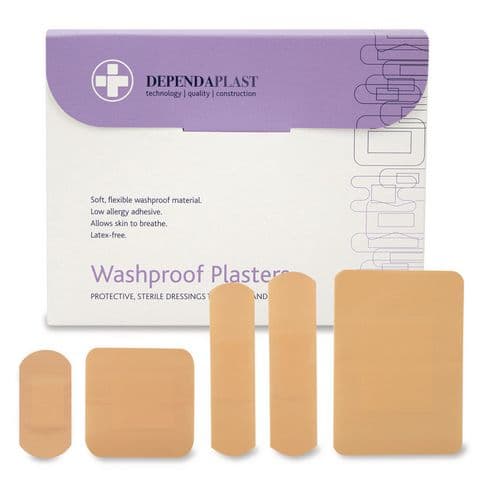 Plasters - Pack of 120, Waterproof, Assorted
