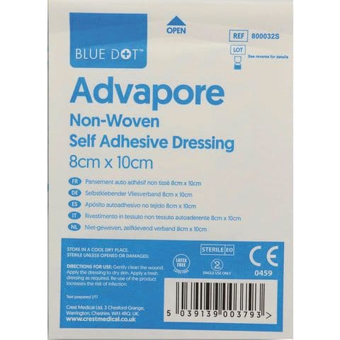 Sterile adhesive Dressing Size 10 x 10cm, Pack of 10