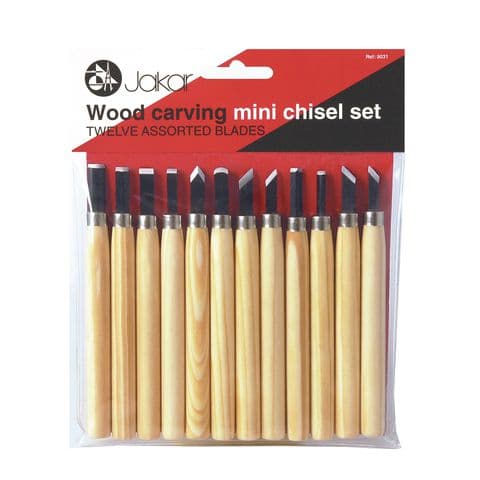 Wood Carving Mini Chisel Set with 12 Assorted Blades