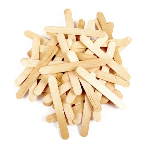 Wooden Jumbo Lolly Sticks, Natural Wood – Pack of 100