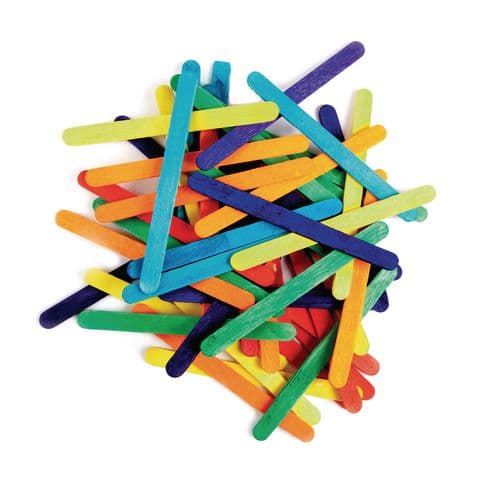 Wooden Lolly Sticks, Assorted Colours – Pack of 150