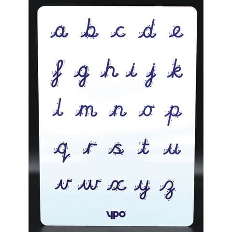 YPO A4 Cursive Formation Whiteboards, Portrait, Alphabet/Plain - Pack of 5