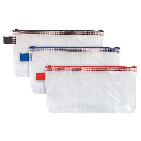 Tuff Bag DL Pencil Case - Pack of 12. Assorted Colour Zips