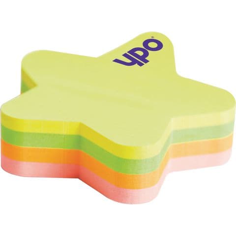 YPO Star Shaped Neon Sticky Notes, Assorted Colours - 200 Sheets