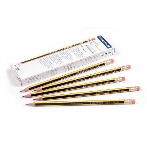 Staedtler Noris Pencils with Eraser Tips, HB - Pack of 12