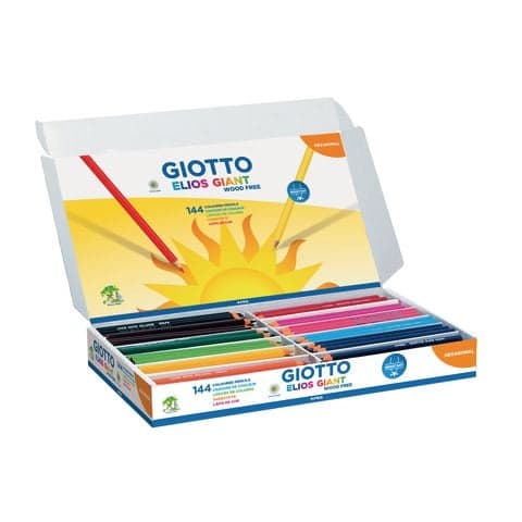 Giotto Mega Coloured Pencils, 12 Assorted Colours – Pack of 144