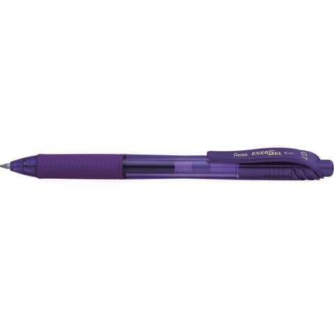 Pentel EnerGel X Retractable Rollerball Pen, Violet - Pack of 12