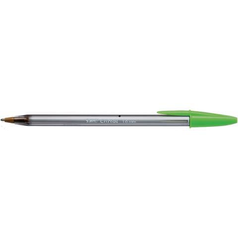 BIC&reg; Cristal Fun Ballpoint Pen, Large, Lime Green - Pack of 20.