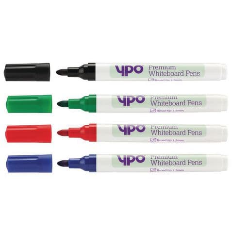 YPO Premium Drywipe Marker Broad Tip Assorted Pk100