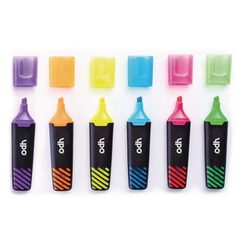 YPO Liquid Ink Highlighters, Assorted Colours – Pack of 6