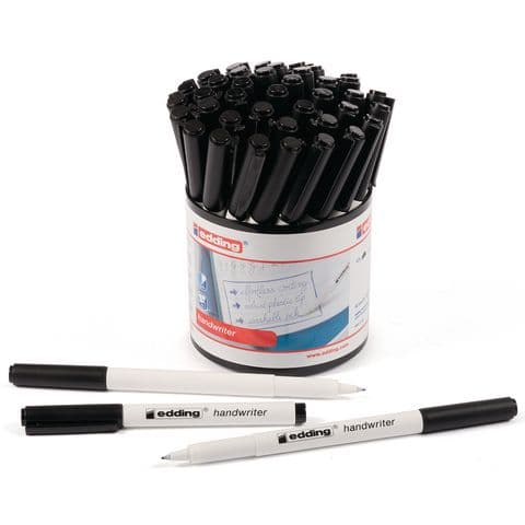 Edding Handwriting/Handwriter Pens, 0.6mm, Black – Tub of 42.
