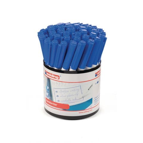 Edding Handwriting/Handwriter Pens, 0.6mm, Blue – Tub of 42