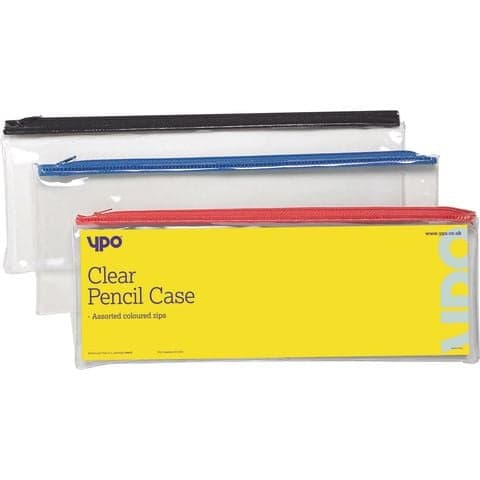 YPO Clear Pencil Case, 330mm(W) - Pack of 12