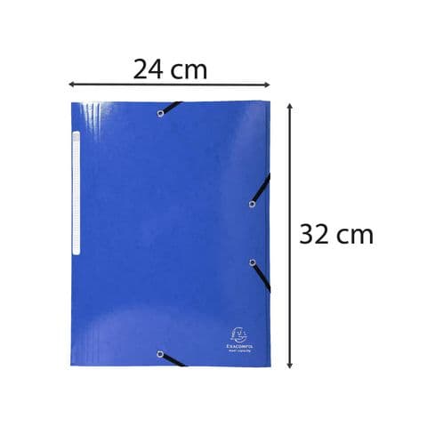 Iderama Elasticated 3 Flap Folders, A4, Polypropylene, Assorted Colours - Pack of 25