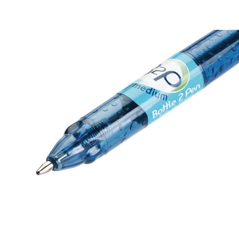 B2P Retractable Ballpoint Pen, Medium, Blue - Pack of 10