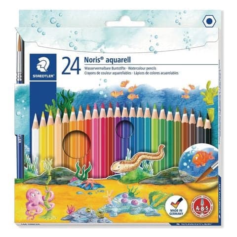 Staedtler Noris&reg; Aquarell Watercolour Colouring Pencils - Pack of 24
