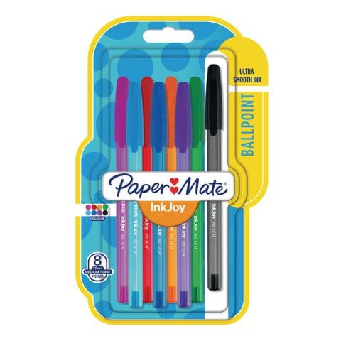 Paper Mate Inkjoy 100 Cap, Assorted Colours – Pack of 8