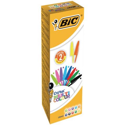 BIC&reg; Cristal Multicolour Pens, Assorted Colours - Pack of 20