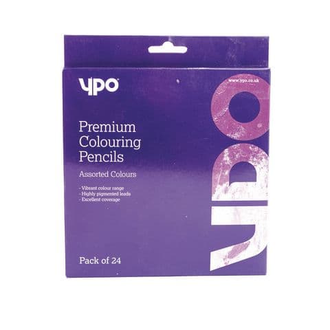 YPO Premium Colouring Pencils, Assorted Colours – Pack of 24