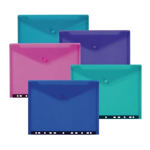 Snopake Polyfile Ringbinder Wallet A4 Electra -  Pack of 5. Assorted Colours