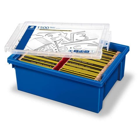 Staedtler Noris Pencils, HB - Pack of 1500 with 20 FREE Erasers & Gratnells Tray.