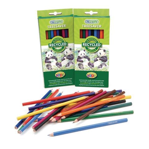 Recycled Colouring Pencils Wood Free - Pack of 12