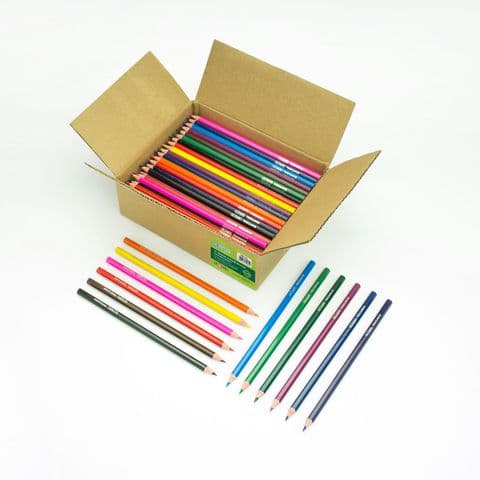 Recycled Colouring Pencils Wood Free - Pack of 144
