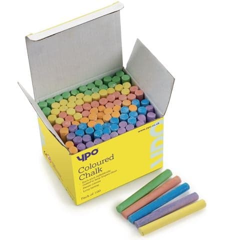 YPO Chalk - Pack of 100 x Assorted Colours