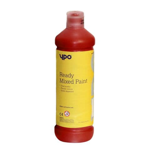 YPO Ready Mixed Paint, Red – 1 Litre Bottle