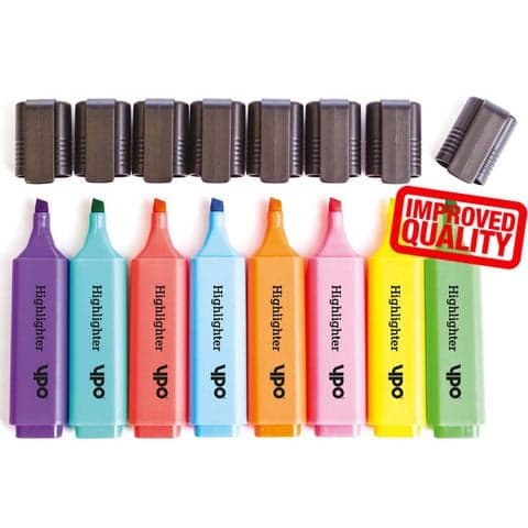 YPO Highlighters, Assorted Colours – Pack of 8