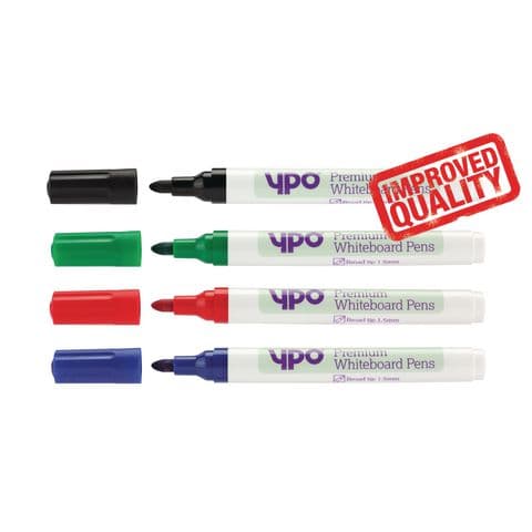 YPO Premium Drywipe Marker Broad Tip Assorted PK36