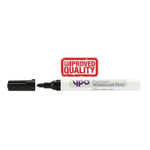 YPO Premium Drywipe Marker Broad Tip Black Pk12