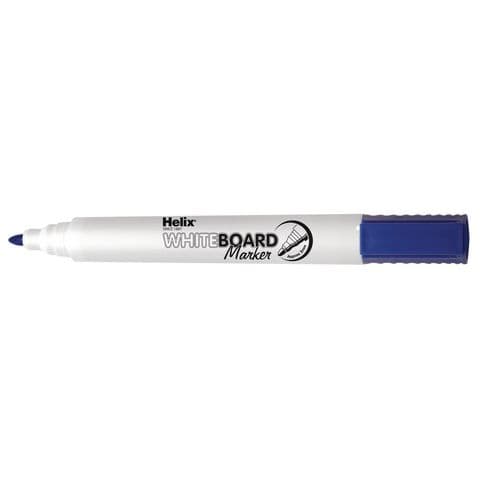 Helix Whiteboard Markers, Bullet Tip, Blue – Pack of 12