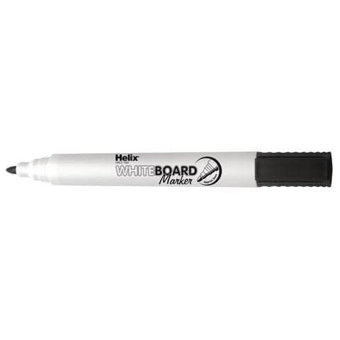 Helix Whiteboard Markers, Bullet Tip, Black – Pack of 12