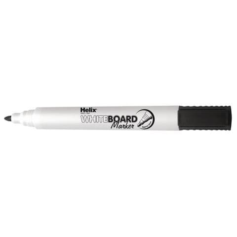 Helix Whiteboard Markers, Bullet Tip, Black – Pack of 48