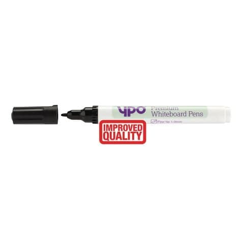 YPO Premium Drywipe Marker Fine Tip Black Pk12
