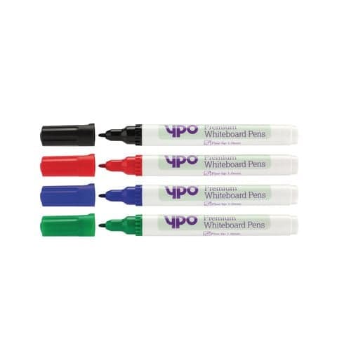 YPO Premium Drywipe Marker Fine Tip Assorted Pk36