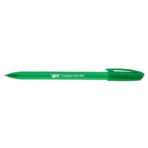 YPO Triangular Ballpoint Pens, Green, Pack of 50