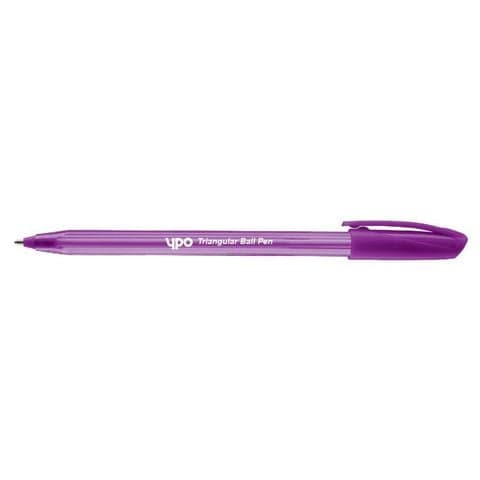 YPO Triangular Ballpoint Pens, Purple, Pack of 50