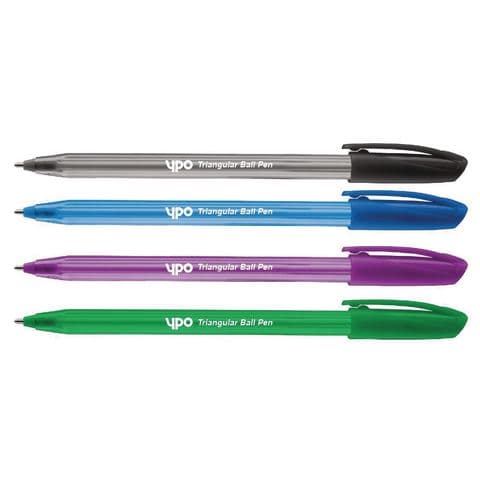 YPO Triangular Ballpoint Pens, Assorted, Pack of 50