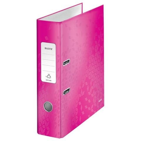 Leitz 180&deg; WOW Laminated Lever Arch File, A4 – Metallic Pink