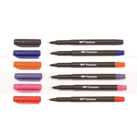 YPO Fineliner Pen, Black - Pack of 12