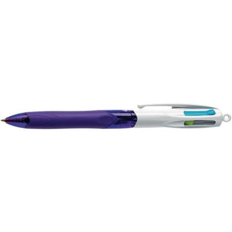 BIC&reg; 4 Colour Fashion Grip Ballpoint Pen, Medium - Pack of 12