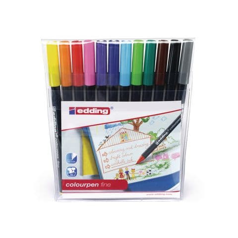 edding Colourpen Fine Colouring Pens, Assorted Colours – Pack of 12