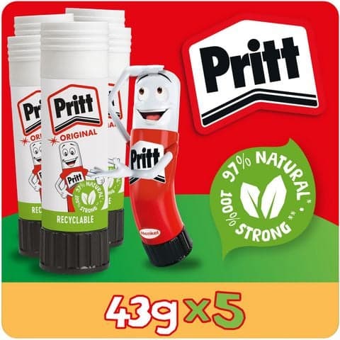 Pritt Original Glue Sticks, 43g - Pack of 5