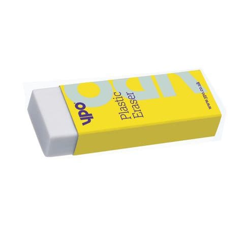 YPO Plastic Erasers, White - Pack of 20